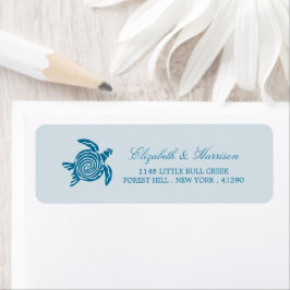 Ocean Zee Turtle, Zee Blue Beach Wedding Labels