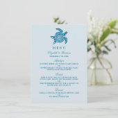 Ocean Zee Turtle, Zee Blue Beach Wedding Menu (Staand voorkant)