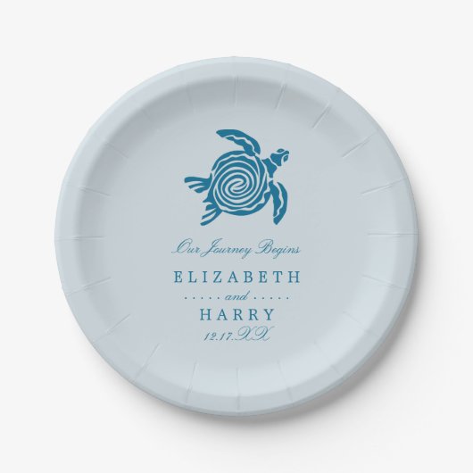 Ocean Zee Turtle, Zee Blue Beach Wedding Papieren Bordje (Voorkant)