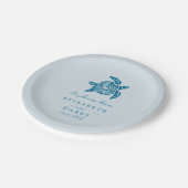 Ocean Zee Turtle, Zee Blue Beach Wedding Papieren Bordje (Gekanteld)