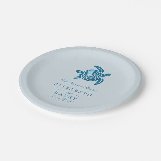 Ocean Zee Turtle, Zee Blue Beach Wedding Papieren Bordje (Gekanteld)