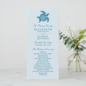 Ocean Zee Turtle, Zee Blue Beach Wedding Programme Programmakaart (Staand voorkant)