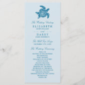 Ocean Zee Turtle, Zee Blue Beach Wedding Programme Programmakaart (Voorkant)