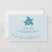 Ocean Zee Turtle, Zee Blue Beach Wedding RSVP Kaartje (Voorkant)