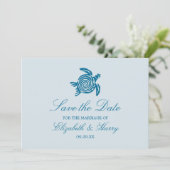 Ocean Zee Turtle, Zee Blue Beach Wedding Save The Date (Staand voorkant)