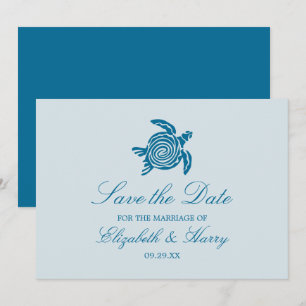 Ocean Zee Turtle, Zee Blue Beach Wedding Save The Date