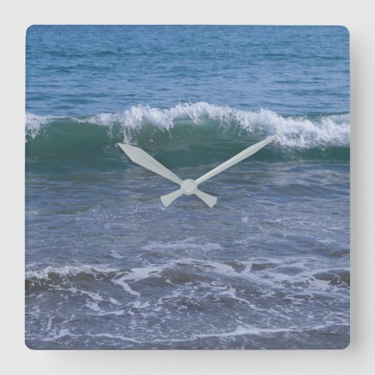 Ocean Zee Wave Beach Wall Clock Vierkante Klok (Voorkant)
