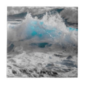 Ocean Zee Wave Ceramic Photo Tile Tegeltje (Voorkant)