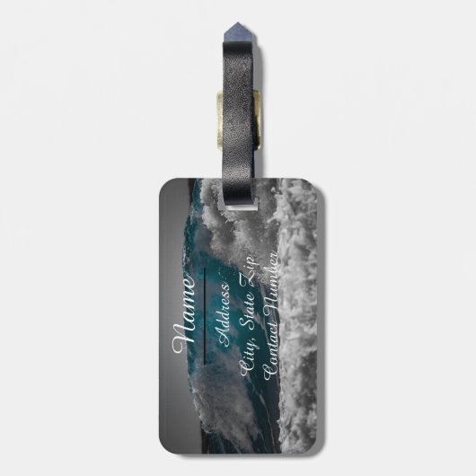 Ocean Zee Waves Personaliseer reizen Bagagelabel (Achterkant verticaal)