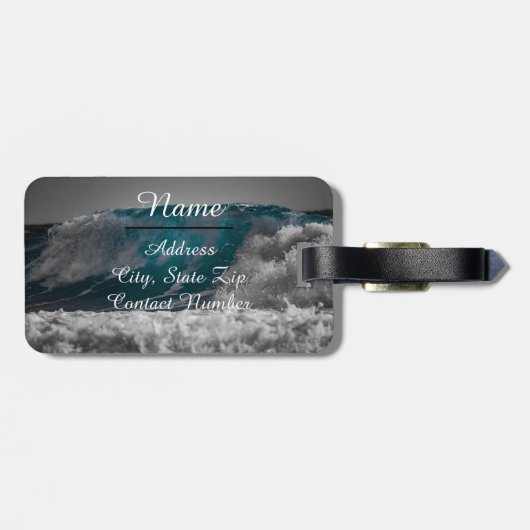 Ocean Zee Waves Personaliseer reizen Bagagelabel (Achterkant horizontaal)