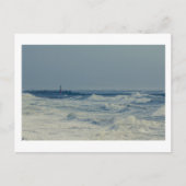 Ocean Zee Waves Stormy Weather Pier Briefkaart (Voorkant)