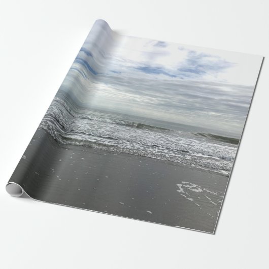 Ocean Zee Waves Water Beach Natuur Landscape Foto Cadeaupapier (Uitgerold)