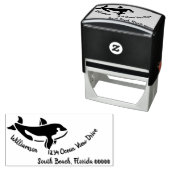 Ocean Zee Whale Island Beach Retouradres Zelfinktende Stempel (In situ)