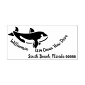 Ocean Zee Whale Island Beach Retouradres Zelfinktende Stempel (Design)