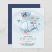 Ocean Zeedieren BABY SHOWER Blauwe Walvis (Voorkant / Achterkant)