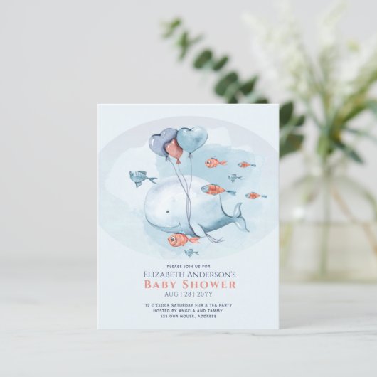 Ocean Zeedieren BABY SHOWER Blauwe Walvis (Staand voorkant)