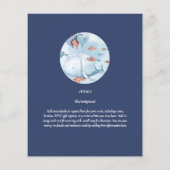 Ocean Zeedieren BABY SHOWER Blauwe Walvis Flyer (Achterkant)