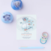 Ocean Zeedieren BABY SHOWER Blauwe Walvis Flyer (Enkel)