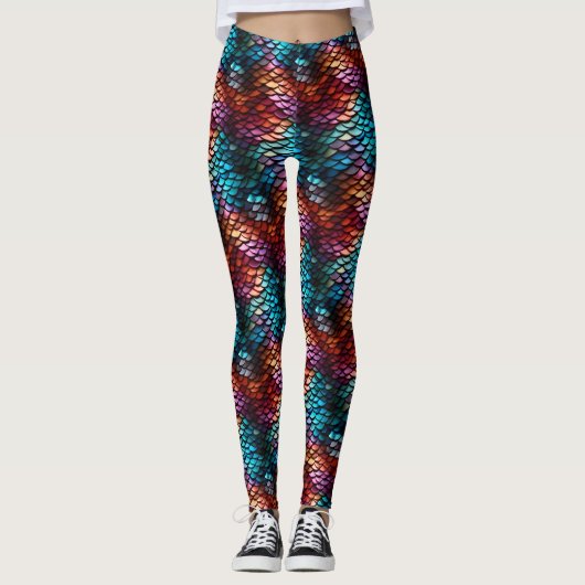 Ocean Zeemeermin staart schalen Vis Kostuum Party Leggings (Voorkant)