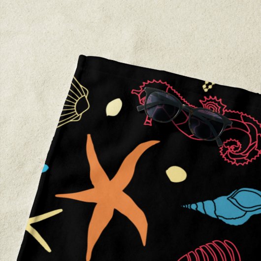 Ocean Zeeschelpen Zeesterren & Zeepaardje Zee Leve Strandlaken (In situ)