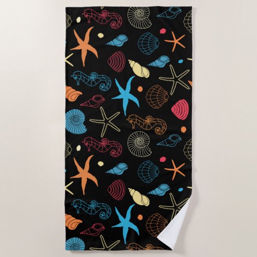 Ocean Zeeschelpen Zeesterren & Zeepaardje Zee Leve Strandlaken (Voorkant)