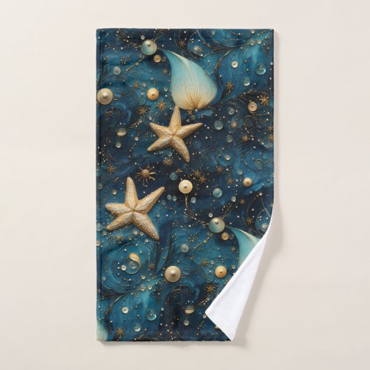 Ocean zeesterren patroon badkamer handdoek set (Handdoek)