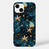 Ocean Zeesterren Patroon iPhone 14 Hoesje (Achterkant)