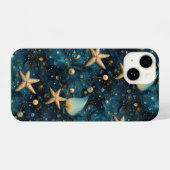 Ocean Zeesterren Patroon iPhone 14 Slim Fit Hoesje (Achterkant horizontaal)