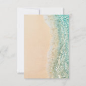 Ocean Zomer Blauw Strand Wit Zand Bruiloft Party Kaart (Achterkant)