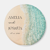 Ocean Zomer Blauw Strand Wit Zand Bruiloft Party Magneet (Voorkant)