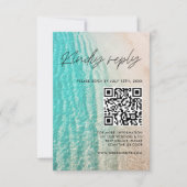 Ocean Zomer Strand Bestemming Huwelijk QR Code RSVP Kaartje (Voorkant)