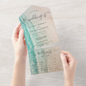 Ocean Zomer Tropische Bestemming Strand Bruiloft All In One Uitnodiging (Afscheurbaar)