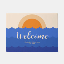 Ocean zonsondergang minimalistische scène deurmat