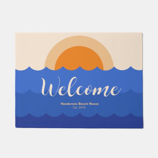 Ocean zonsondergang minimalistische scène deurmat (Voorkant)