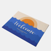 Ocean zonsondergang minimalistische scène deurmat (Schuin)