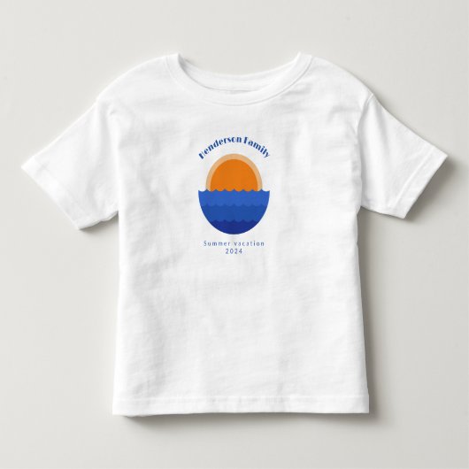 Ocean zonsondergang minimalistische scène kinder shirts (Voorkant)