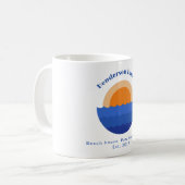 Ocean zonsondergang minimalistische scène koffiemok (Voorkant links)