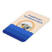 Ocean zonsondergang minimalistische scène magneet (Linkerzijde)