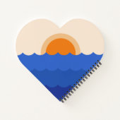 Ocean zonsondergang minimalistische scène notitieboek (Achterkant)