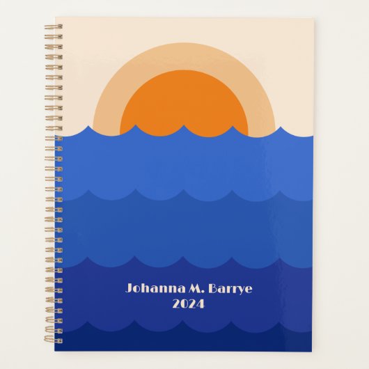 Ocean zonsondergang minimalistische scène planner (Voorkant)