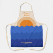 Ocean zonsondergang minimalistische scène schort (Voorkant)