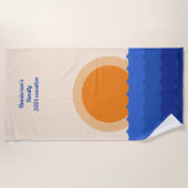 Ocean zonsondergang minimalistische scène strandlaken (Voorkant)