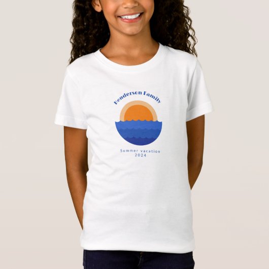 Ocean zonsondergang minimalistische scène t-shirt (Voorkant)