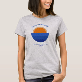Ocean zonsondergang minimalistische scène t-shirt