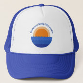 Ocean zonsondergang minimalistische scène trucker pet (Voorkant)