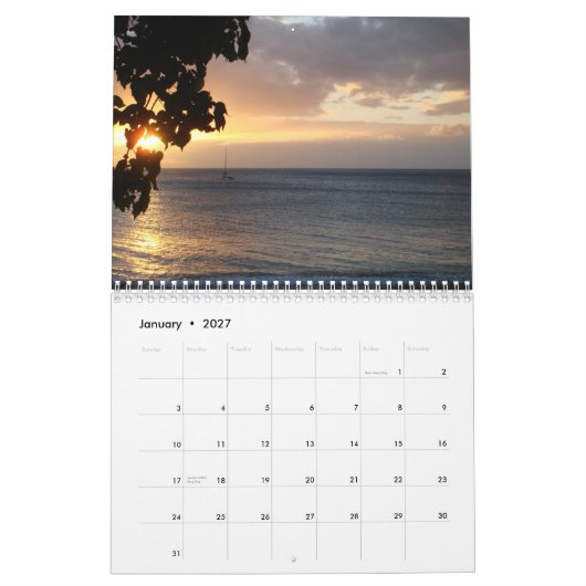 Ocean Zonsondergangen 2009 Agenda Kalender (Jan 2027)