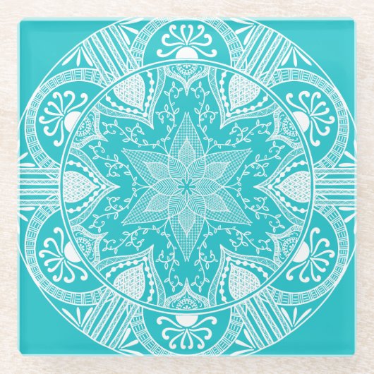Oceana Mandala Glazen Onderzetter (Voorkant)