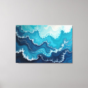 Oceanaderen – Diepzee Vloeistof 36"x24" Abstract Canvas Afdruk
