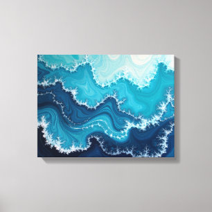 Oceanaders – Diepzee vloeistof 16"x12" Abstract Canvas Afdruk