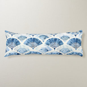 Oceanblauw Aquarel Geometrische Gradiënt Art Deco Lichaamskussen